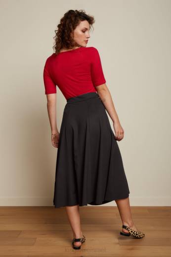 נשים King Louieלבוש HBFR100 carice v top uni rib אדום אודם