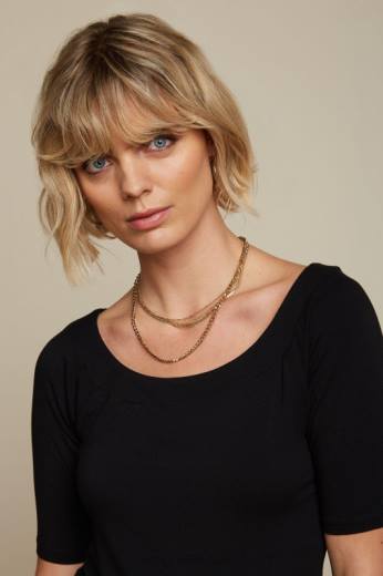 נשים King Louieלבוש HBFR105 שרה טופ ecovero light שָׁחוֹר