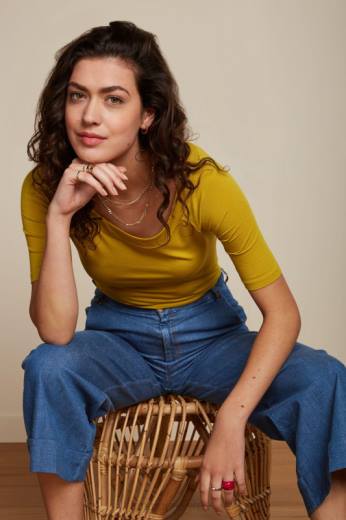 נשים King Louieלבוש HBFR106 שרה טופ ecovero light צהוב אביב