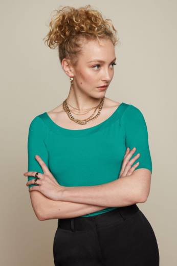 נשים King Louieלבוש HBFR107 שרה טופ ecovero light ירוק אקווה