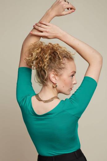 נשים King Louieלבוש HBFR107 שרה טופ ecovero light ירוק אקווה