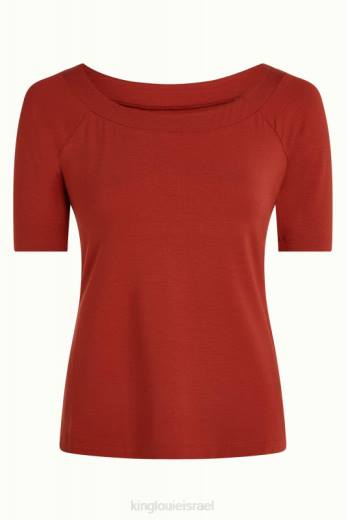 נשים King Louieלבוש HBFR109 שרה טופ ecovero light סיינה אדום