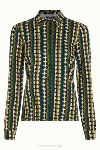 נשים King Louieלבוש HBFR113 חולצה קווינסי ירוק אורן