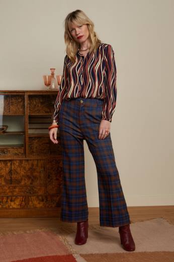 נשים King Louieלבוש HBFR118 חולצת carina merrill כְּחוֹל