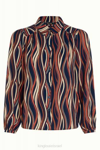 נשים King Louieלבוש HBFR118 חולצת carina merrill כְּחוֹל