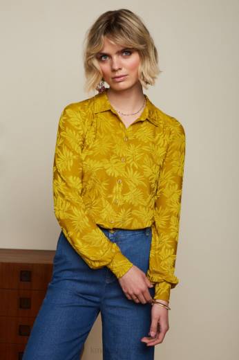 נשים King Louieלבוש HBFR125 פופ-אפ חולצה של קארינה צהוב קארי