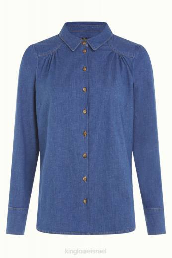 נשים King Louieלבוש HBFR127 carina blouse chambray כחול ג'ינס