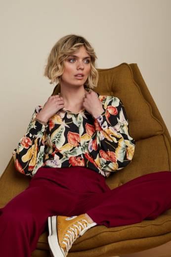 נשים King Louieלבוש HBFR129 מריסה חולצה מרמורה שָׁחוֹר