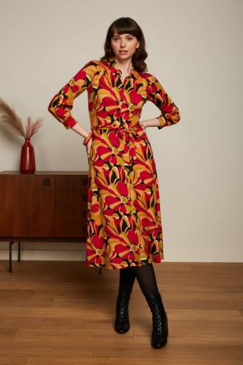 נשים King Louieלבוש HBFR12 שמלת קארינה מעריצה שָׁחוֹר