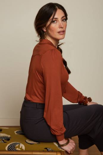 נשים King Louieלבוש HBFR130 חולצת carina ecovero light כתום קוניאק