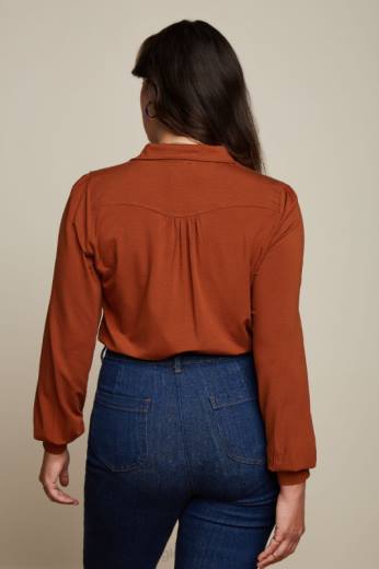 נשים King Louieלבוש HBFR130 חולצת carina ecovero light כתום קוניאק