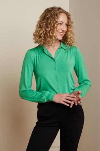 נשים King Louieלבוש HBFR132 חולצת carina ecovero light ירוק אופל