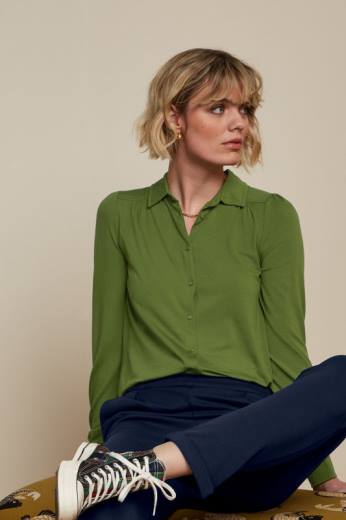 נשים King Louieלבוש HBFR134 חולצת carina ecovero light ירוק זית