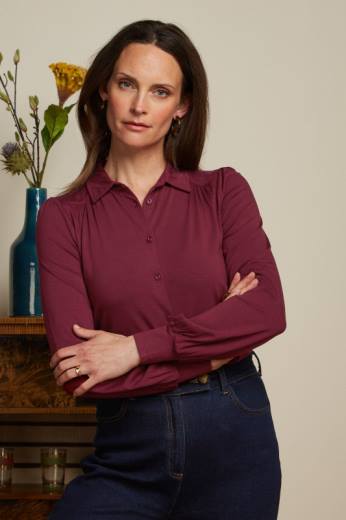 נשים King Louieלבוש HBFR135 חולצת carina ecovero light קברנה אדום