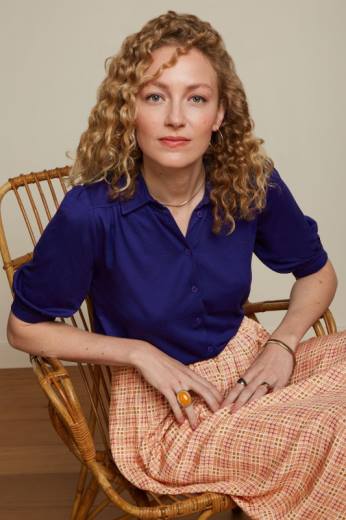 נשים King Louieלבוש HBFR139 חולצת carina ecovero light כחול עמוק