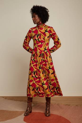 נשים King Louieלבוש HBFR13 שמלת ויולטה מעריצה שָׁחוֹר