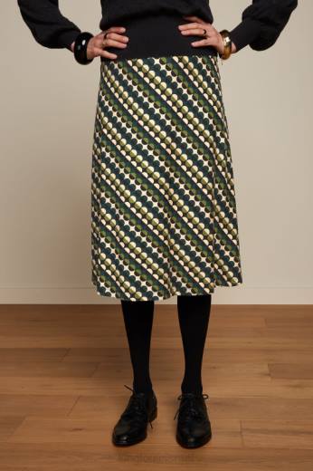 נשים King Louieלבוש HBFR147 חצאית ג'ונו קווינסי ירוק אורן