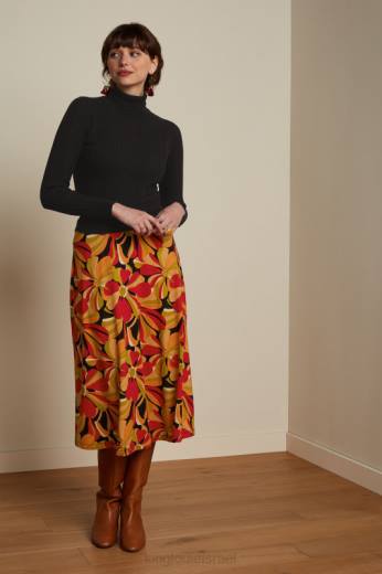 נשים King Louieלבוש HBFR149 חצאית ג'ונו מעריצה שָׁחוֹר