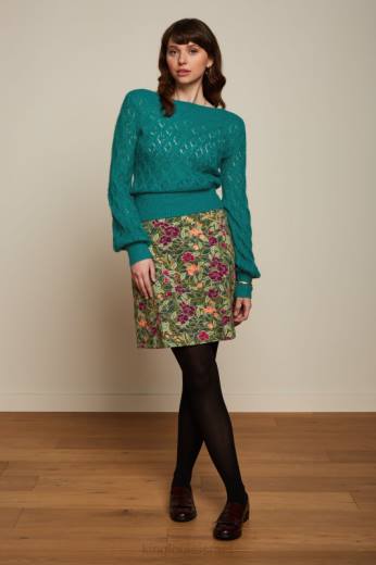 נשים King Louieלבוש HBFR156 חצאית גבול בלוויו ירוק זית