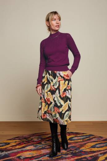 נשים King Louieלבוש HBFR157 חצאית ליילה מרמורה שָׁחוֹר