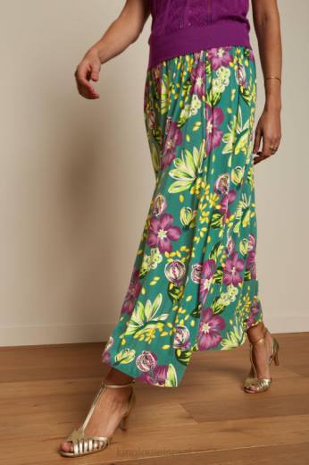 נשים King Louieלבוש HBFR158 חצאית אמה מקסי גויאבה עשן ירוק