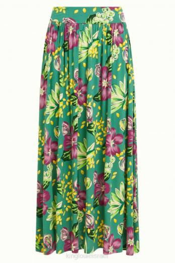 נשים King Louieלבוש HBFR158 חצאית אמה מקסי גויאבה עשן ירוק