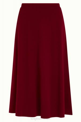 נשים King Louieלבוש HBFR159 חצאית ג'ונו קרפ מילאנו קברנה אדום