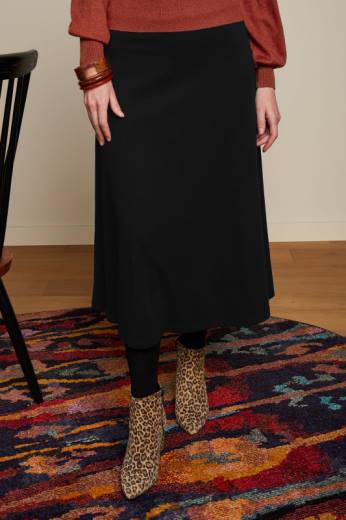 נשים King Louieלבוש HBFR160 חצאית ג'ונו קרפ מילאנו שָׁחוֹר