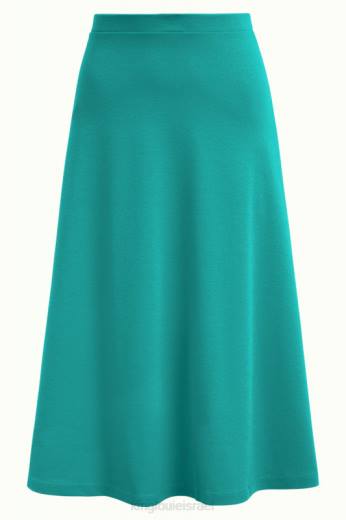 נשים King Louieלבוש HBFR161 חצאית ג'ונו קרפ מילאנו עשן ירוק