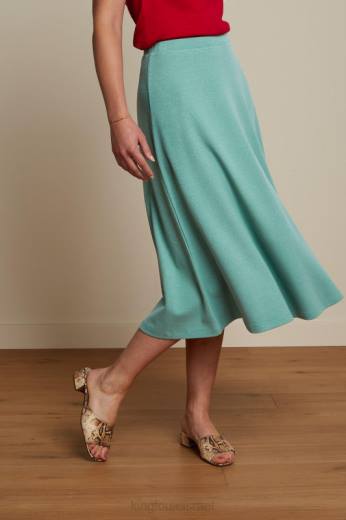 נשים King Louieלבוש HBFR162 חצאית ג'ונו קרפ מילאנו טורקיז מאובק