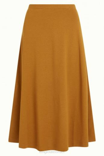 נשים King Louieלבוש HBFR163 חצאית ג'ונו קרפ מילאנו חום זהוב