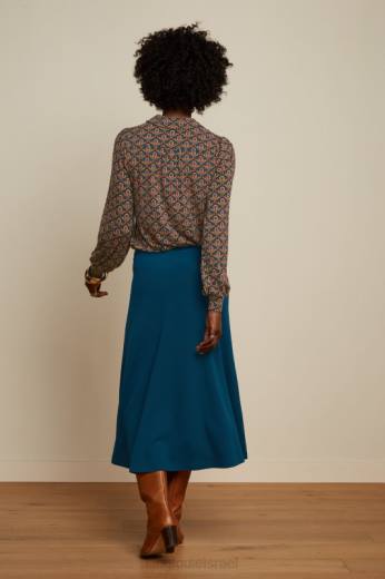 נשים King Louieלבוש HBFR164 חצאית ג'ונו קרפ מילאנו בריכה כחולה