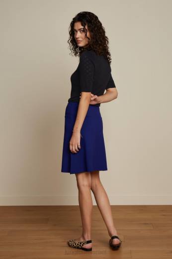 נשים King Louieלבוש HBFR168 חצאית גבול מילאנו יוני מעיל טווס כחול