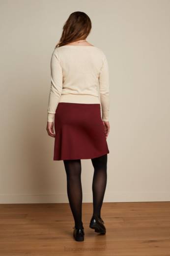 נשים King Louieלבוש HBFR171 חצאית גבול מילאנו יוני אדום לבנה