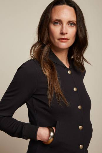 נשים King Louieלבוש HBFR177 מעיל קליאו מילאנו יוני שָׁחוֹר