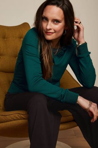 נשים King Louieלבוש HBFR178 מעיל קליאו מילאנו יוני ירוק אורן