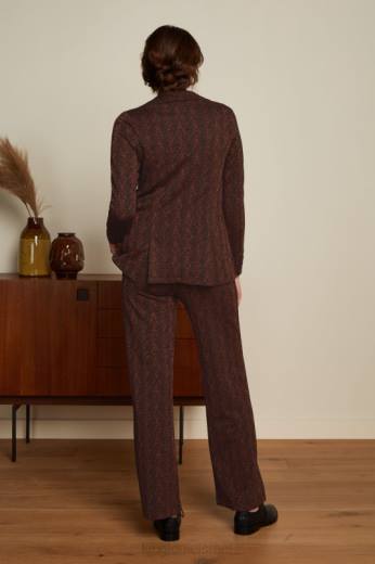 נשים King Louieלבוש HBFR186 דייזי בלייזר סערה ארוכה כתום קוניאק