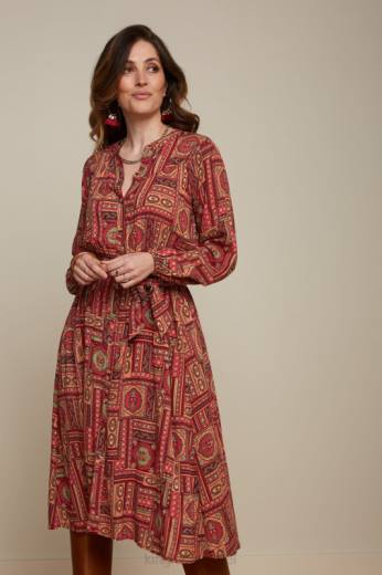 נשים King Louieלבוש HBFR19 שמלת נלה בלתזר קברנה אדום