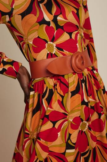 נשים King Louieאבזר HBFR198 חגורה רחבה קַרַמֵל