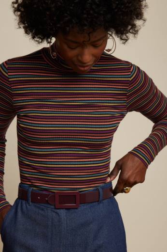 נשים King Louieאבזר HBFR200 חגורת פטנט קברנה אדום