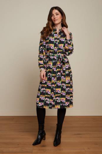 נשים King Louieלבוש HBFR20 Carina שמלת מורדת שָׁחוֹר