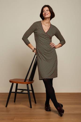 נשים King Louieלבוש HBFR21 שמלת צלב מאובקת קברנה אדום