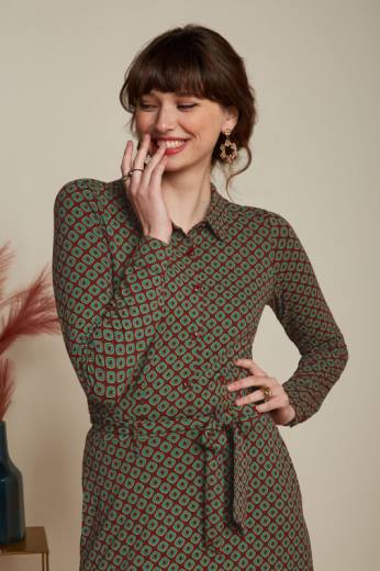 נשים King Louieלבוש HBFR22 שמלת sheeva מאובקת קברנה אדום