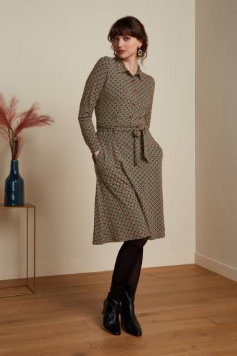 נשים King Louieלבוש HBFR22 שמלת sheeva מאובקת קברנה אדום