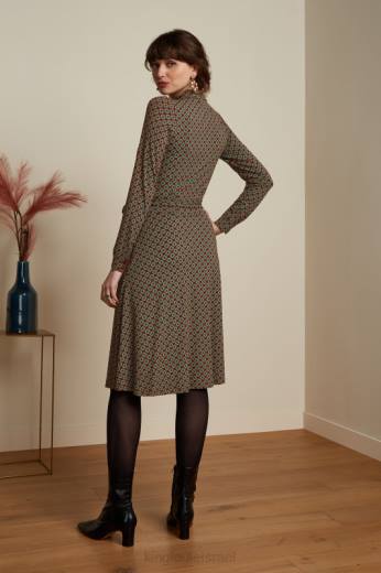 נשים King Louieלבוש HBFR22 שמלת sheeva מאובקת קברנה אדום