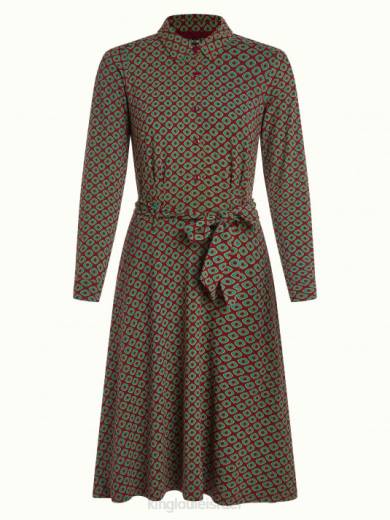 נשים King Louieלבוש HBFR22 שמלת sheeva מאובקת קברנה אדום