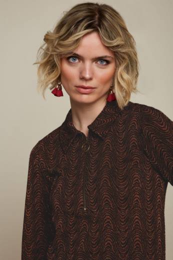 נשים King Louieלבוש HBFR23 שמלת רוכסן טוניקה סערה כתום קוניאק