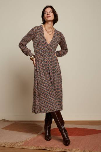 נשים King Louieלבוש HBFR27 שמלת לורטה יובל ירוק שפירית