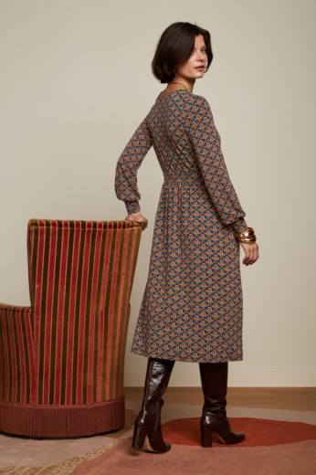 נשים King Louieלבוש HBFR27 שמלת לורטה יובל ירוק שפירית