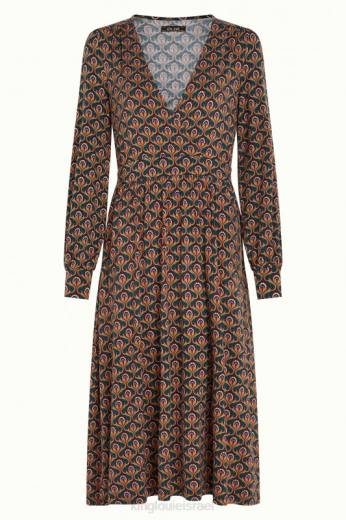 נשים King Louieלבוש HBFR27 שמלת לורטה יובל ירוק שפירית